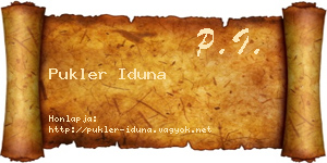 Pukler Iduna névjegykártya